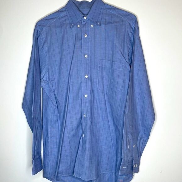 Hugo Boss‎ Size 40 (Large-Slim) Hugo Boss Blue LS Shirt - Picture 5 of 5
